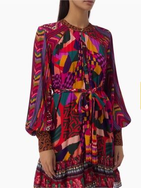 FARM RIO • Mixed Abstract Patches Mini Dress NEW Size Large